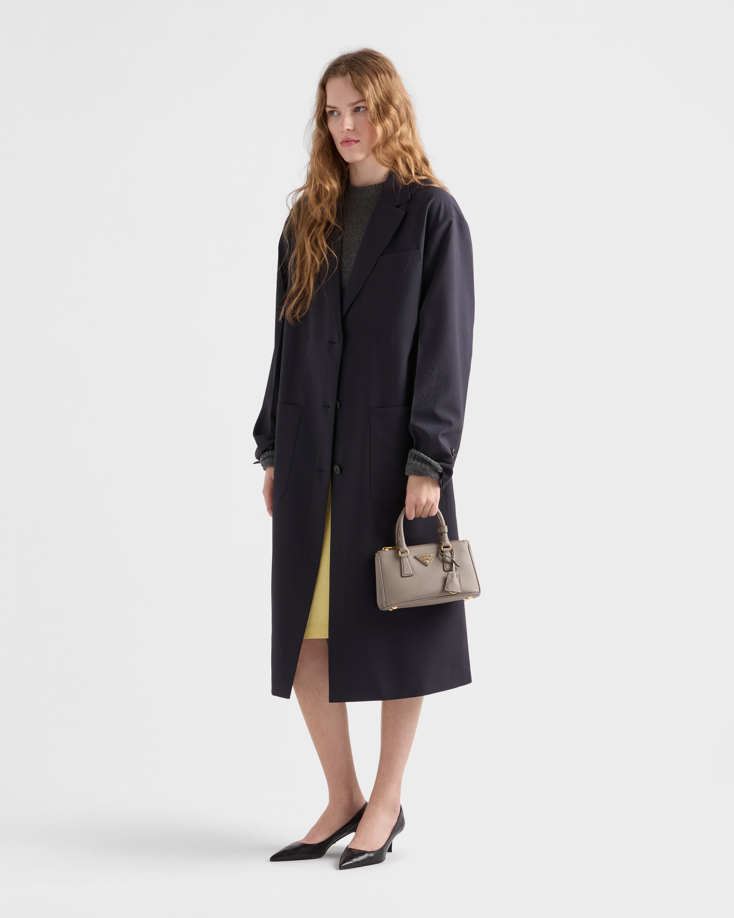 Clay Grey Prada Galleria Mini Saffiano Leather Bag | PRADA - Japan