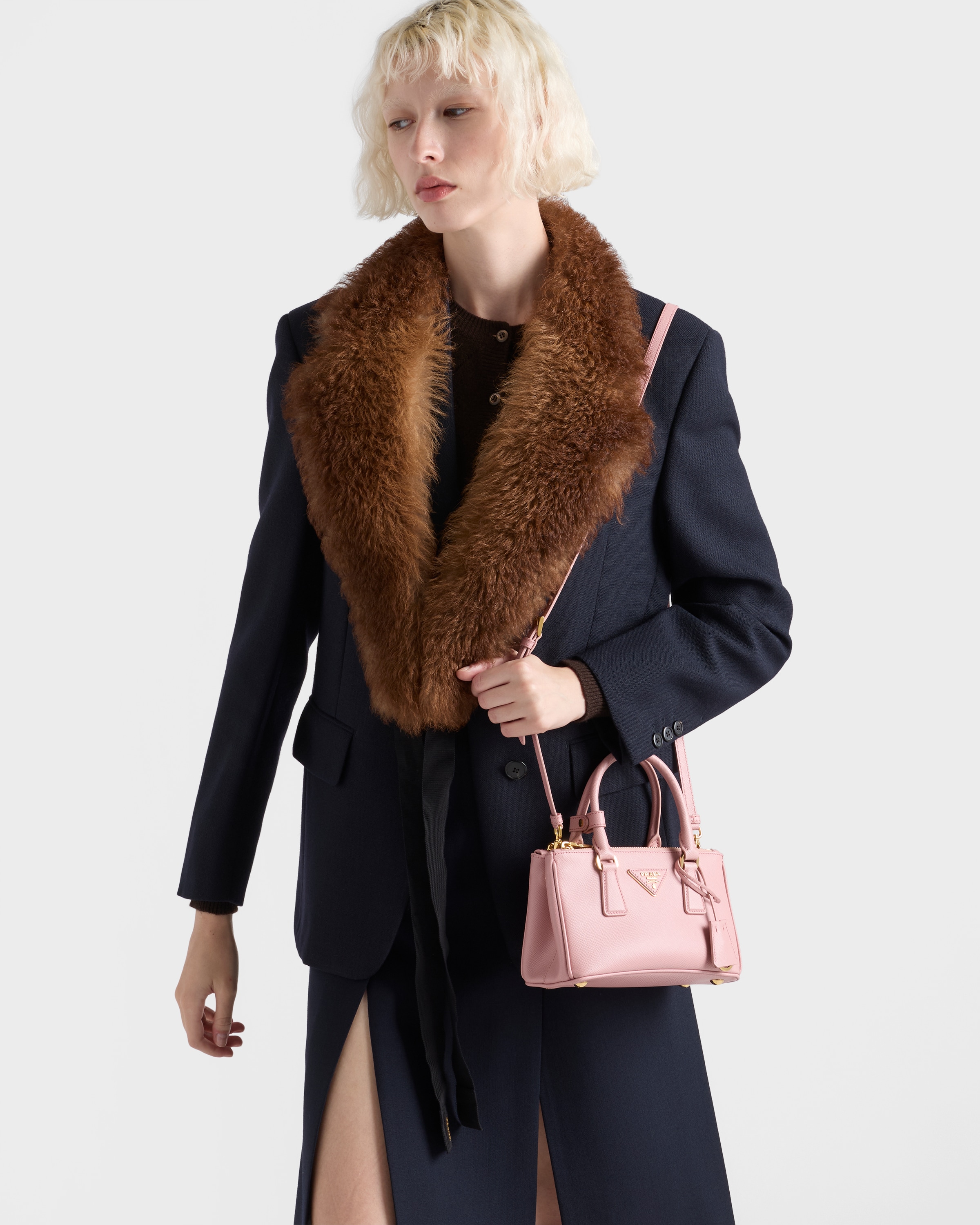 Peach Prada Galleria Mini Saffiano Leather Bag | PRADA