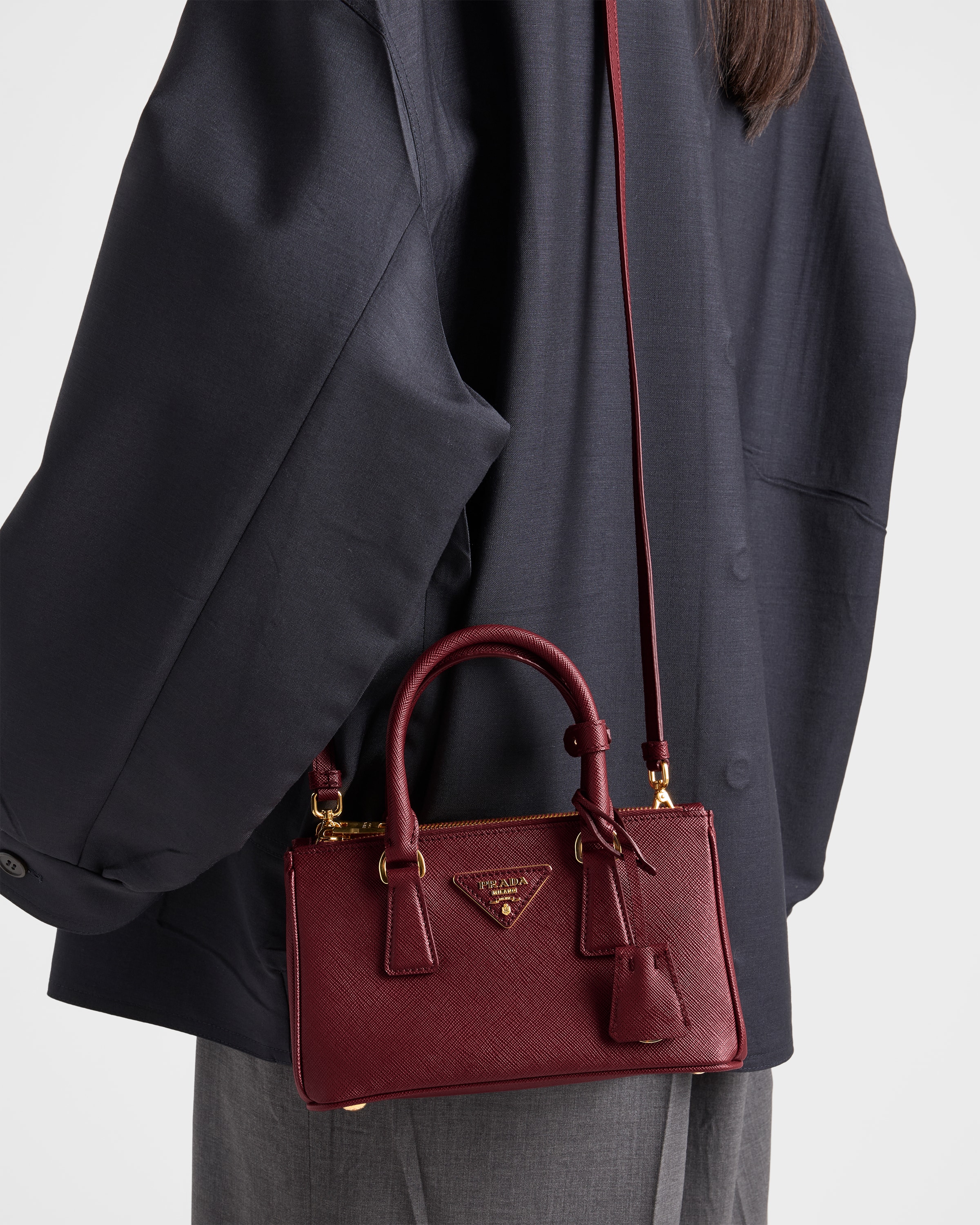 Crimson Prada Galleria mini Saffiano leather bag | PRADA - Saudi