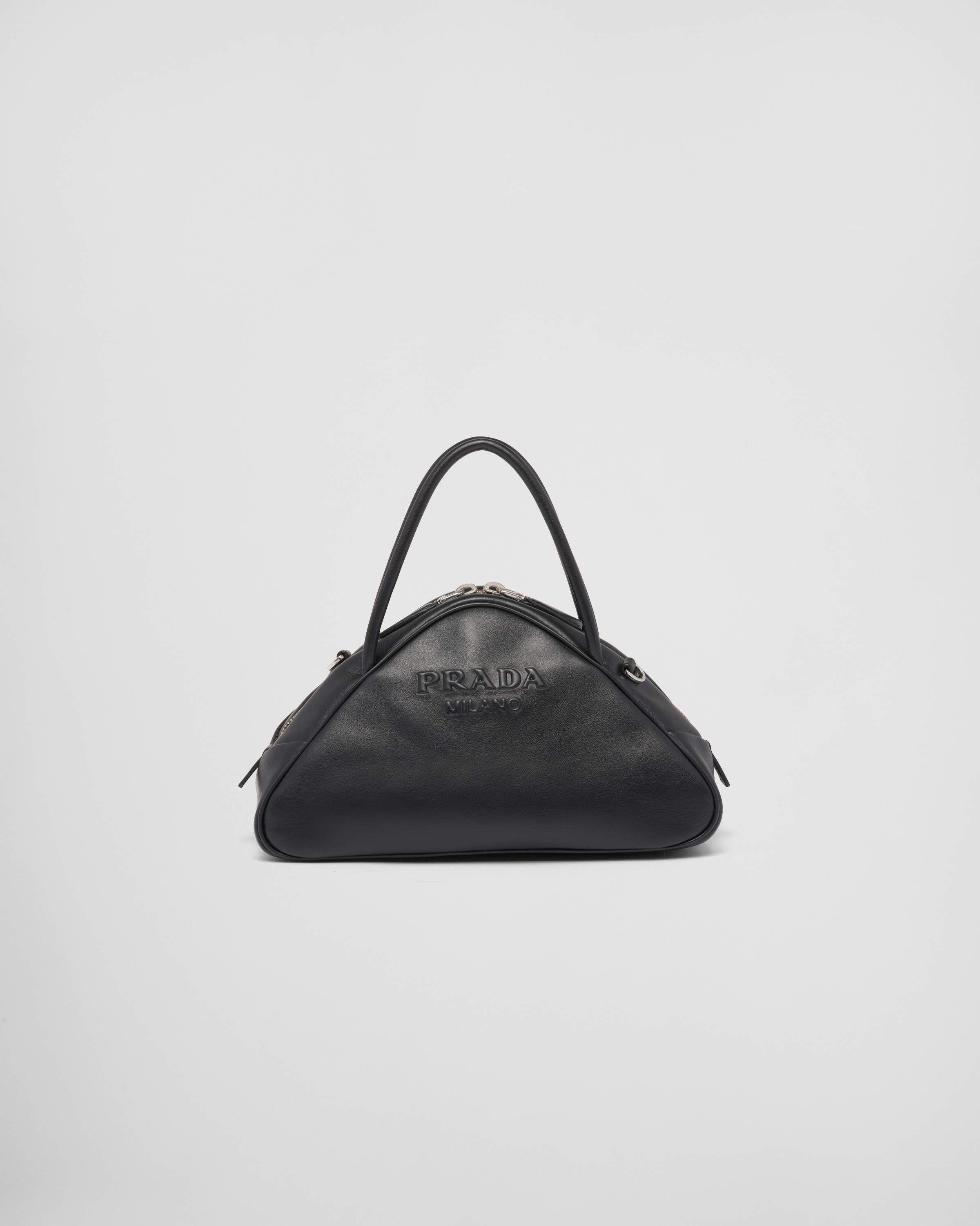 Black Leather Prada Triangle bag | Prada