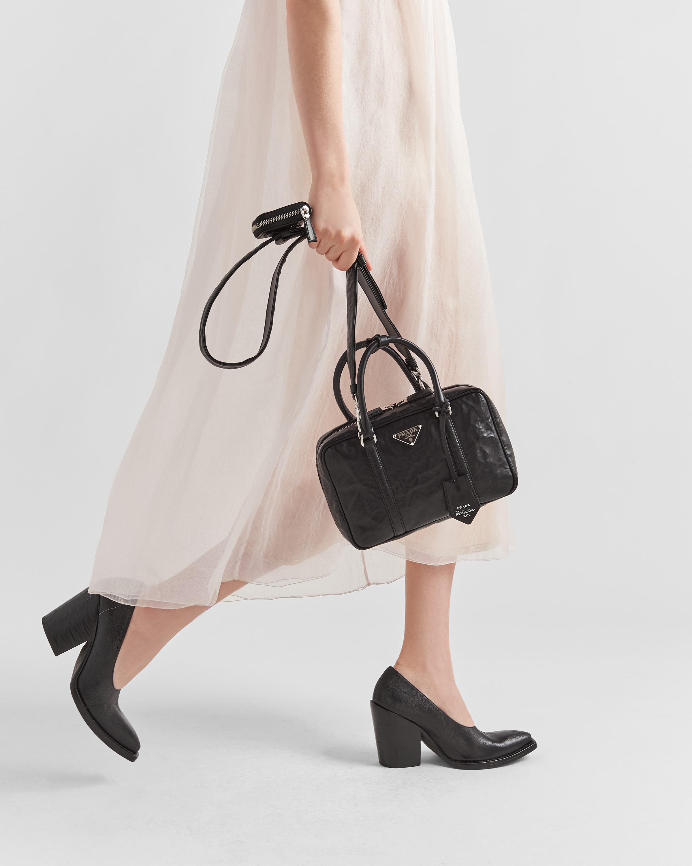Prada Medium antique nappa leather top handle bag 8