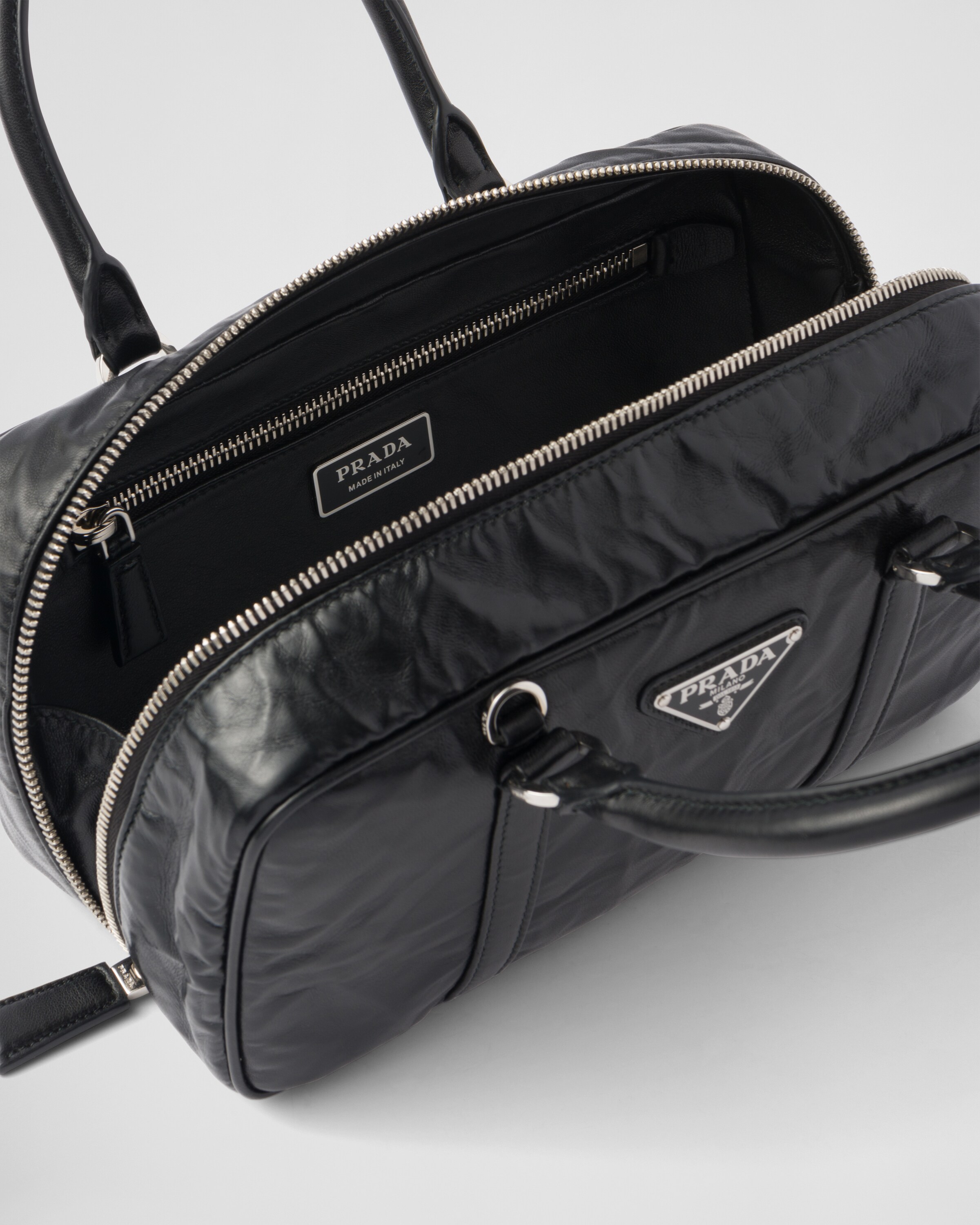 Prada Small antique nappa leather top handle bag 5