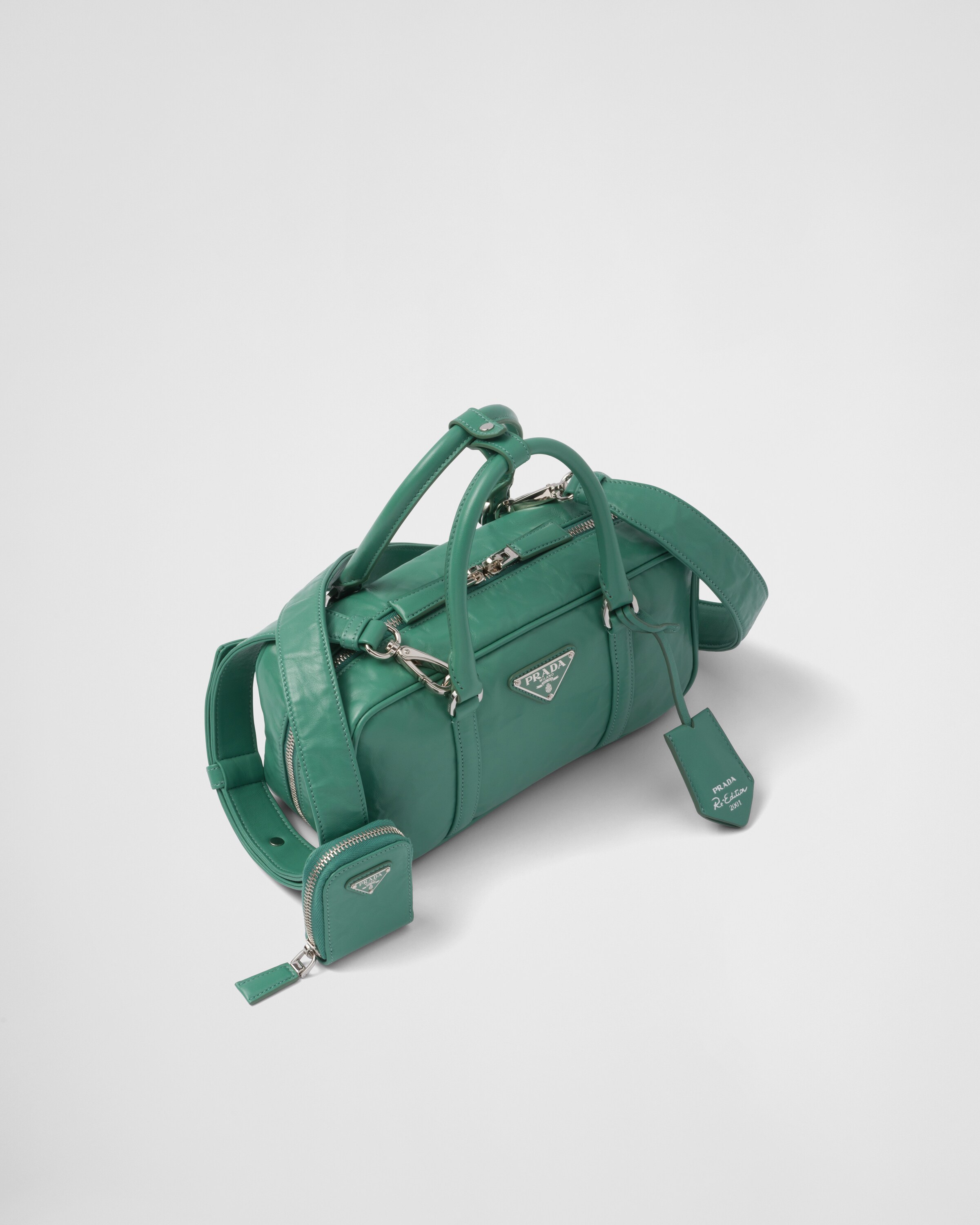 Prada Small antique nappa leather top handle bag 3