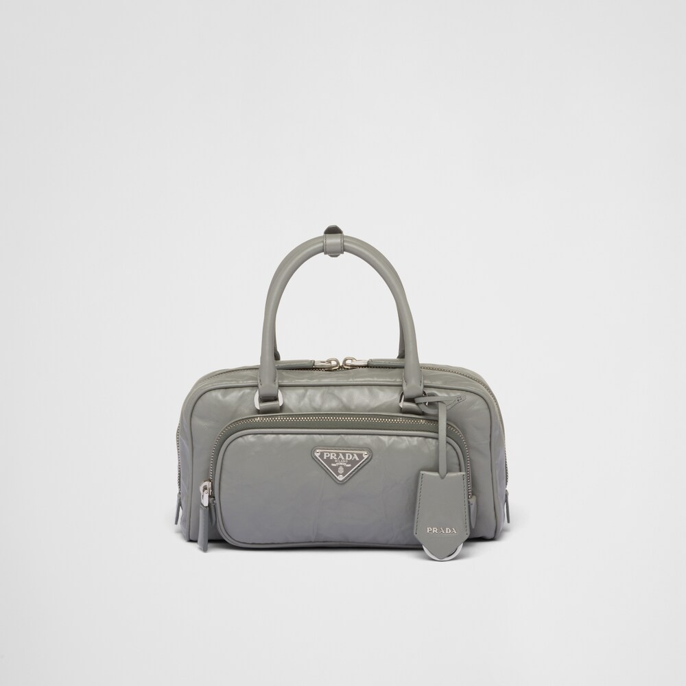 Prada Sac à main avec poches en cuir nappa vieilli 1