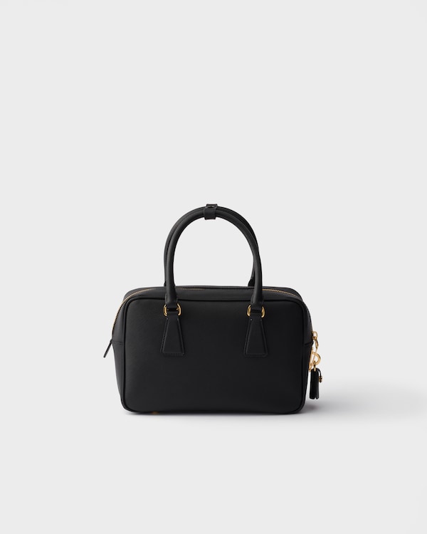 Small Saffiano leather top-handle bag - Black Small Saffiano leather top-handle bag - Black