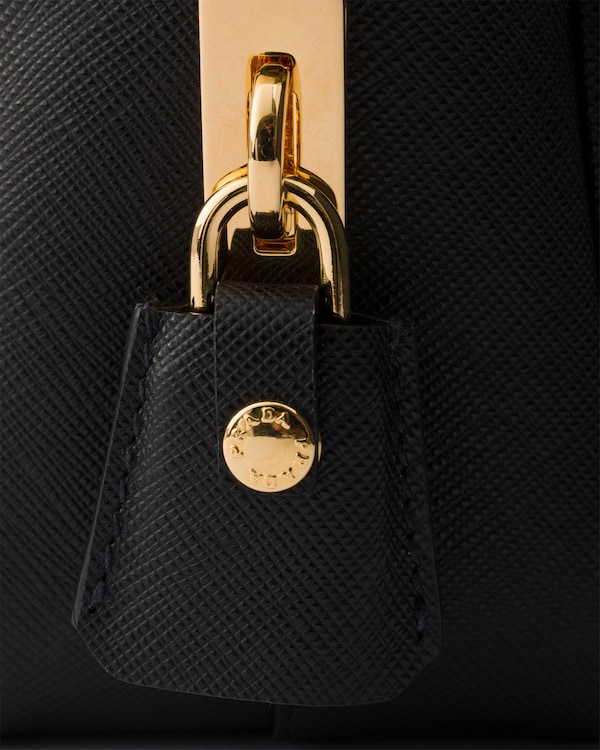 Small Saffiano leather top-handle bag - Black Small Saffiano leather top-handle bag - Black