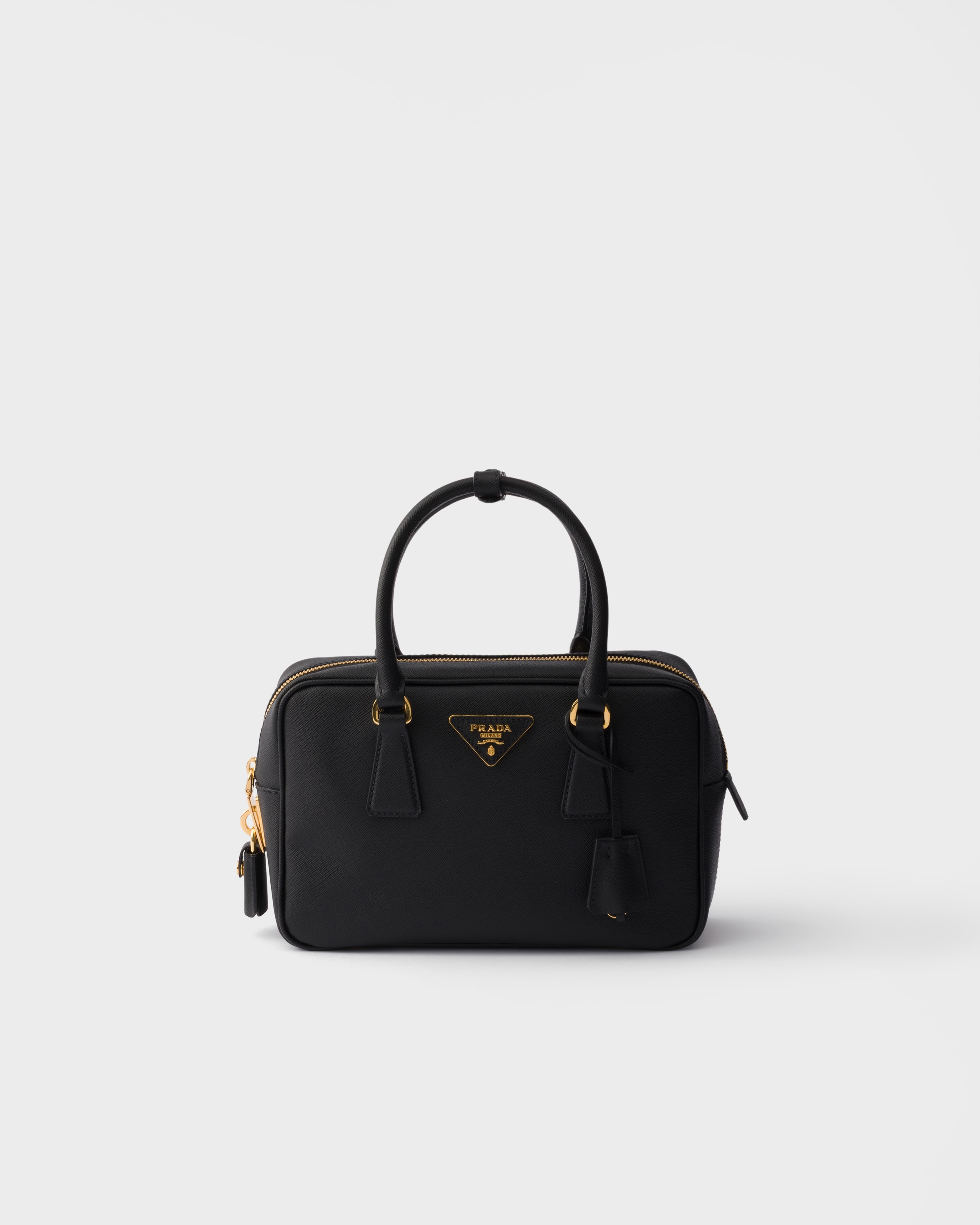 Black Small Saffiano leather top-handle bag | PRADA - United States