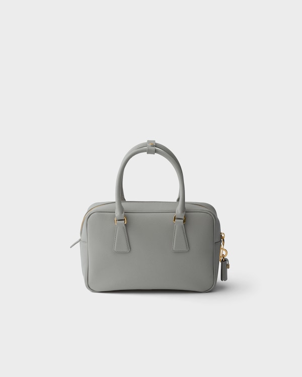 Petit sac à main à poignée supérieure en cuir Saffiano - Gris Nuage Petit sac à main à poignée supérieure en cuir Saffiano - Gris Nuage