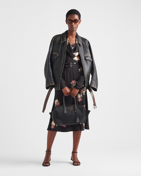 Prada Re-Edition 1978 large Re-Nylon and Saffiano leather two-handle bag - Black Prada Re-Edition 1978 large Re-Nylon and Saffiano leather two-handle bag - Black