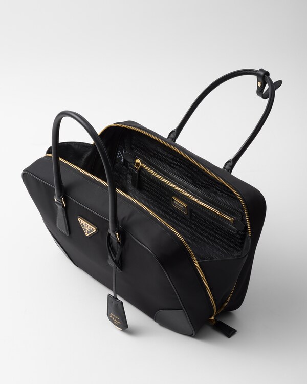 Prada Re-Edition 1978 large Re-Nylon and Saffiano leather two-handle bag - Black Prada Re-Edition 1978 large Re-Nylon and Saffiano leather two-handle bag - Black