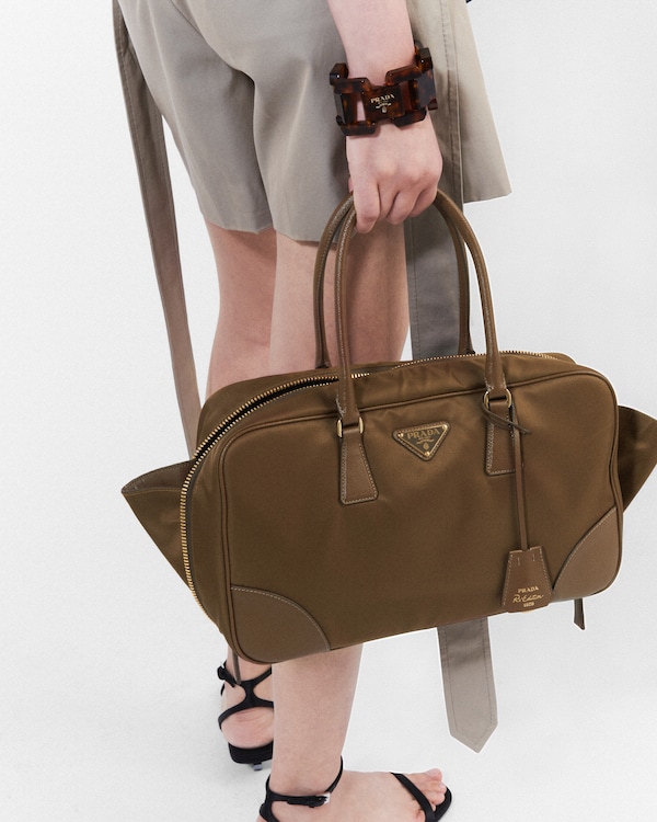 Prada Re-Edition 1978 large Re-Nylon and Saffiano leather two-handle bag - Cork Beige Prada Re-Edition 1978 large Re-Nylon and Saffiano leather two-handle bag - Cork Beige