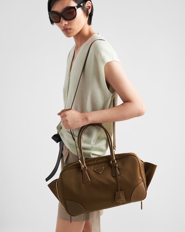 Prada Re-Edition 1978 large Re-Nylon and Saffiano leather two-handle bag - Cork Beige Prada Re-Edition 1978 large Re-Nylon and Saffiano leather two-handle bag - Cork Beige