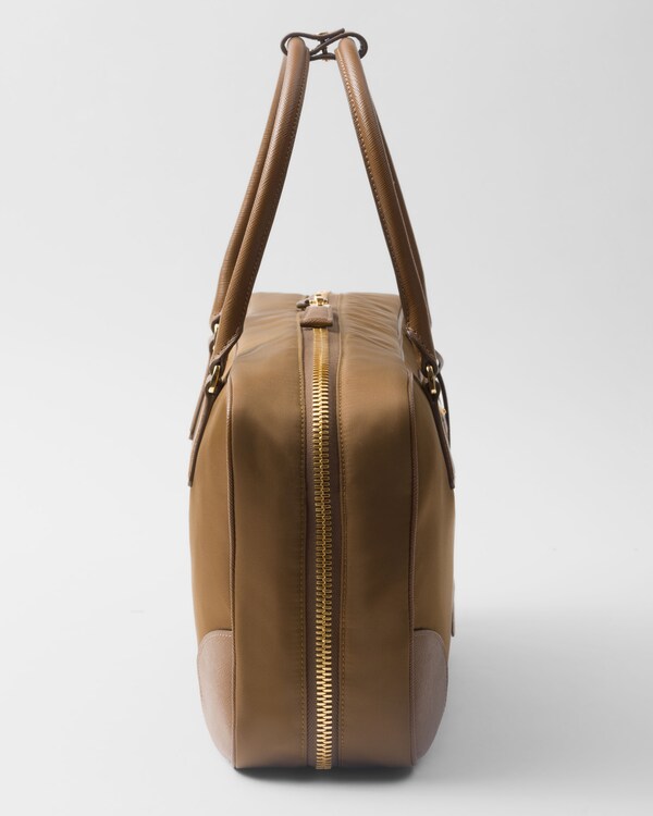 Prada Re-Edition 1978 large Re-Nylon and Saffiano leather two-handle bag - Cork Beige Prada Re-Edition 1978 large Re-Nylon and Saffiano leather two-handle bag - Cork Beige