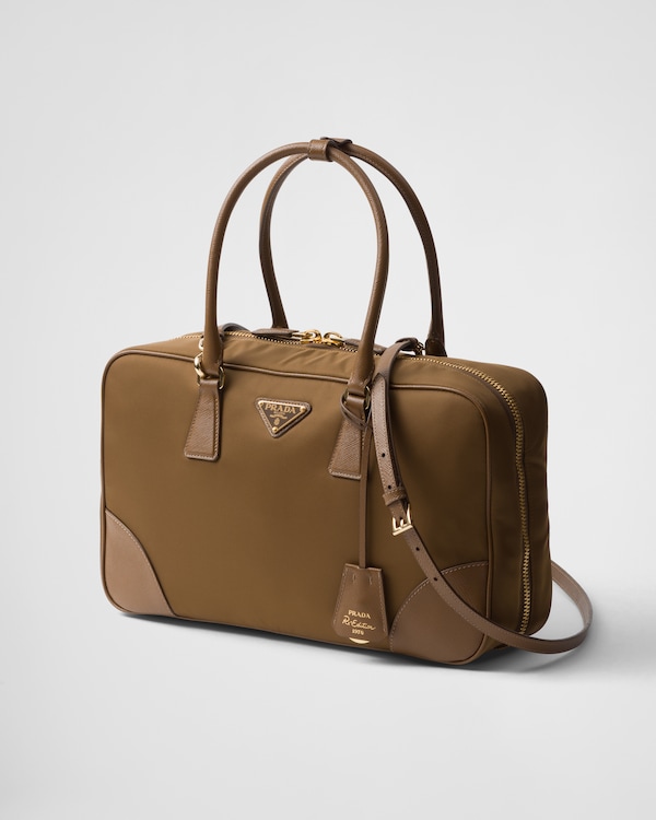 Prada Re-Edition 1978 large Re-Nylon and Saffiano leather two-handle bag - Cork Beige Prada Re-Edition 1978 large Re-Nylon and Saffiano leather two-handle bag - Cork Beige