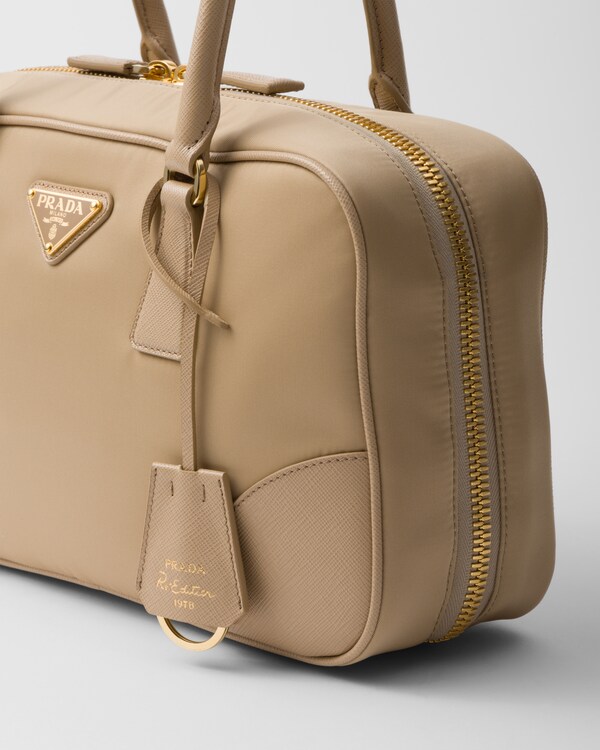 Prada Re-Edition 1978 medium Re-Nylon and Saffiano leather two-handle bag - Camel Brown Prada Re-Edition 1978 medium Re-Nylon and Saffiano leather two-handle bag - Camel Brown