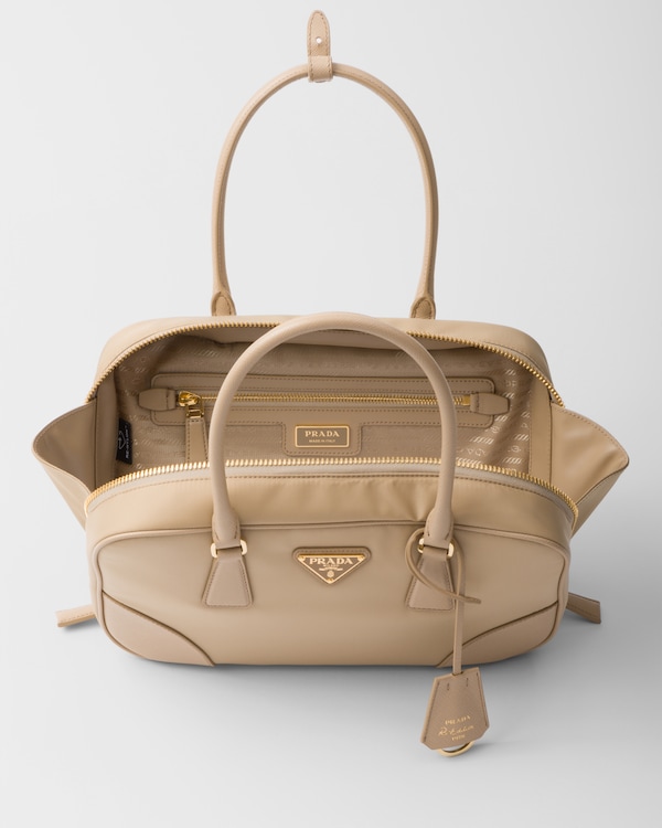 Prada Re-Edition 1978 medium Re-Nylon and Saffiano leather two-handle bag - Camel Brown Prada Re-Edition 1978 medium Re-Nylon and Saffiano leather two-handle bag - Camel Brown