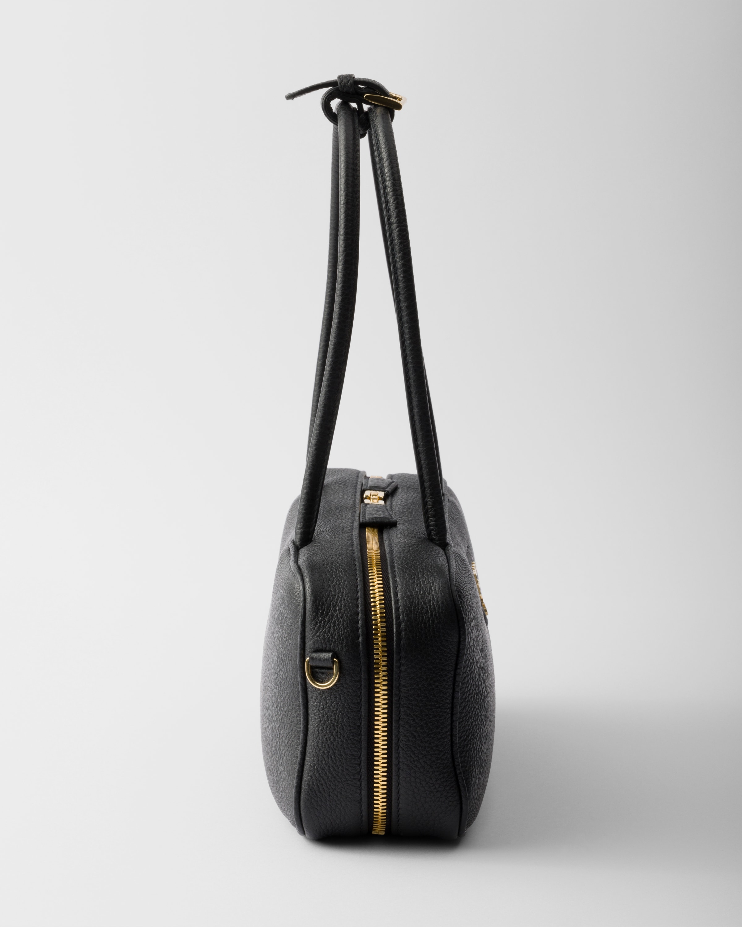 Black Medium leather top-handle bag | PRADA