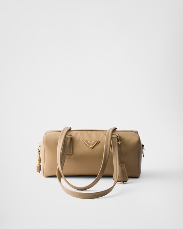 ダークブラウン プラダ バックル スエード ミディアムバッグ | PRADA
