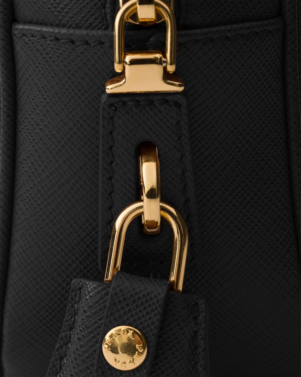 Small Saffiano leather top-handle bag - Black Small Saffiano leather top-handle bag - Black