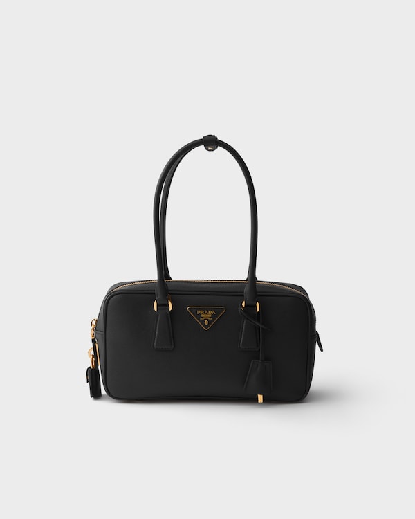 Small Saffiano leather top-handle bag - Black Small Saffiano leather top-handle bag - Black