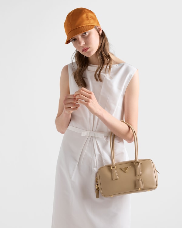 Small Saffiano leather top-handle bag - Sand Beige Small Saffiano leather top-handle bag - Sand Beige