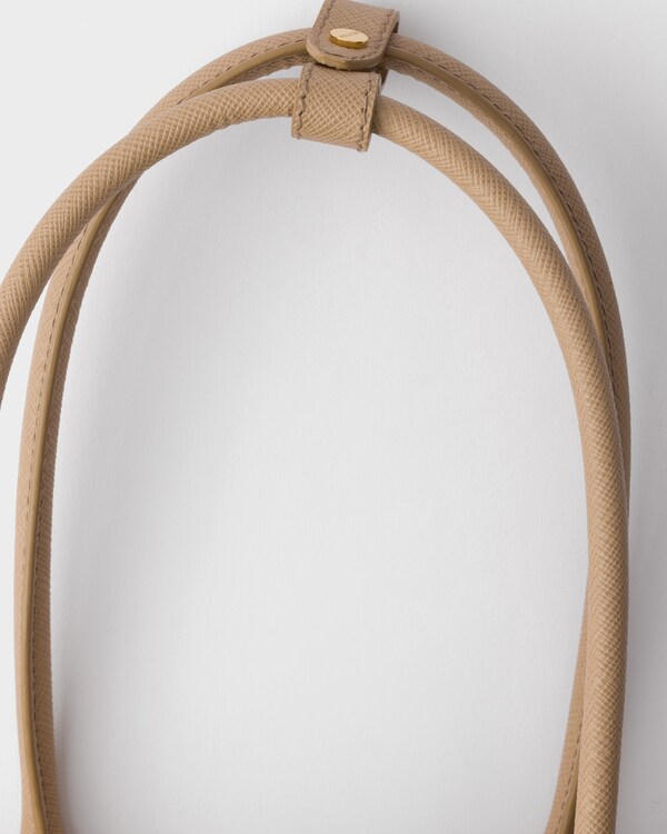 Small Saffiano leather top-handle bag - Sand Beige Small Saffiano leather top-handle bag - Sand Beige