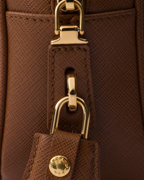 Small Saffiano leather top-handle bag - Cognac Small Saffiano leather top-handle bag - Cognac