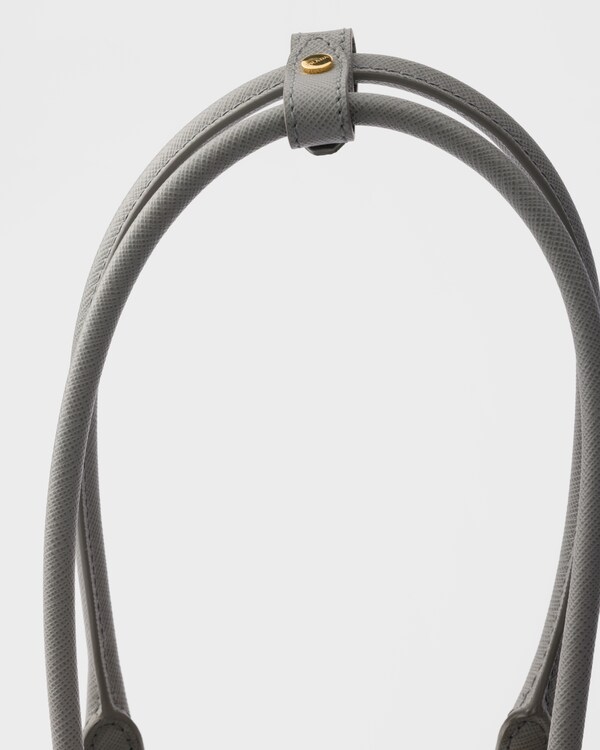 Small Saffiano leather top-handle bag - Cloudy Gray Small Saffiano leather top-handle bag - Cloudy Gray