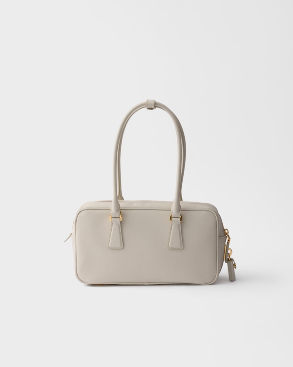 Small Saffiano leather top-handle bag - Chalk White Small Saffiano leather top-handle bag - Chalk White