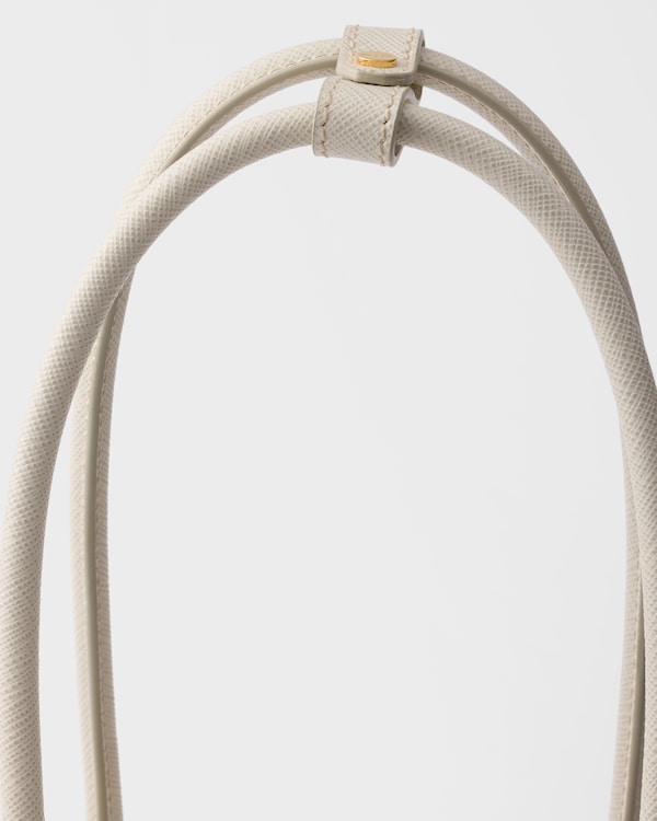 Small Saffiano leather top-handle bag - Chalk White Small Saffiano leather top-handle bag - Chalk White