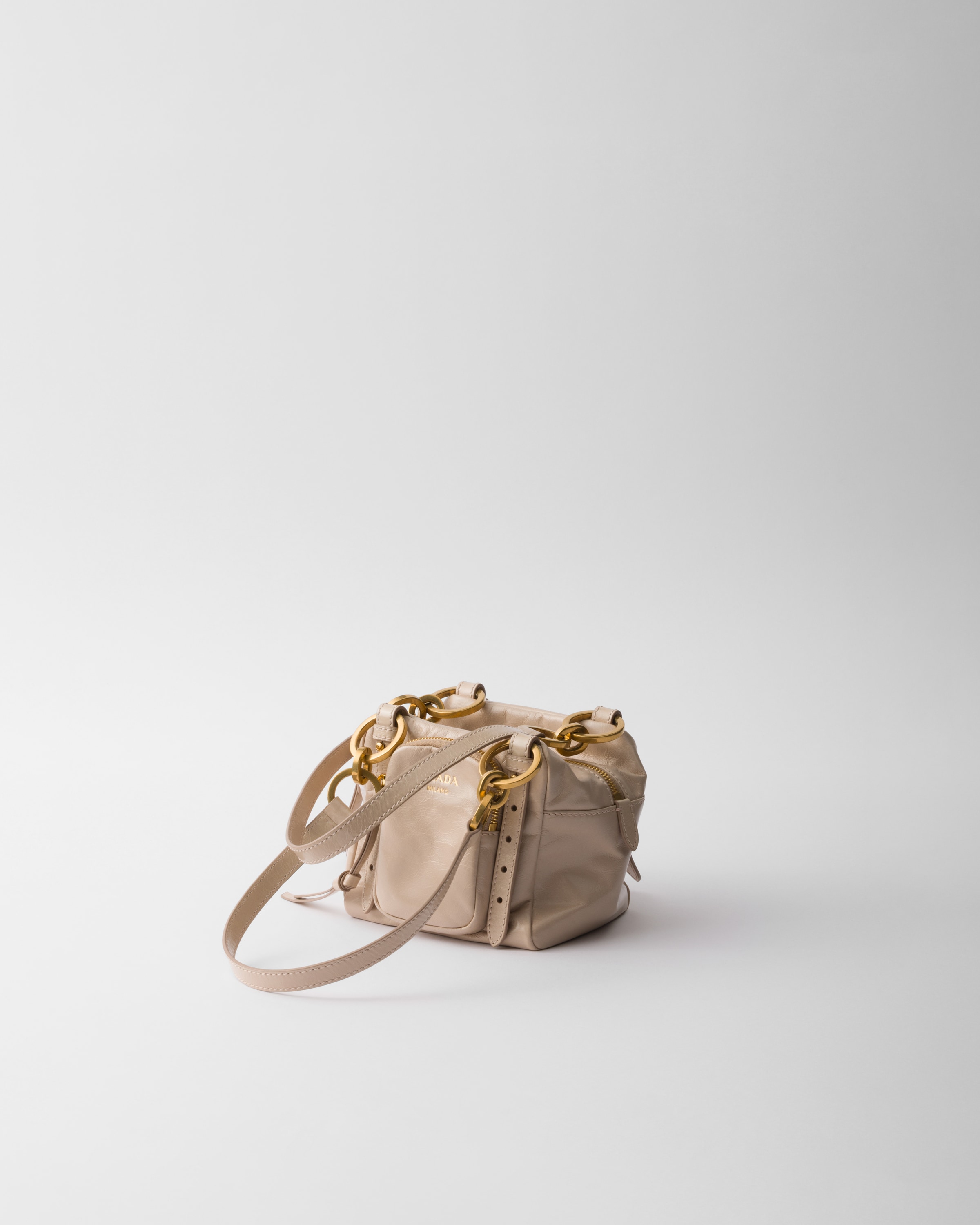 Shop Prada Dangle Leather Top-handle Mini-bag In Powder Pink