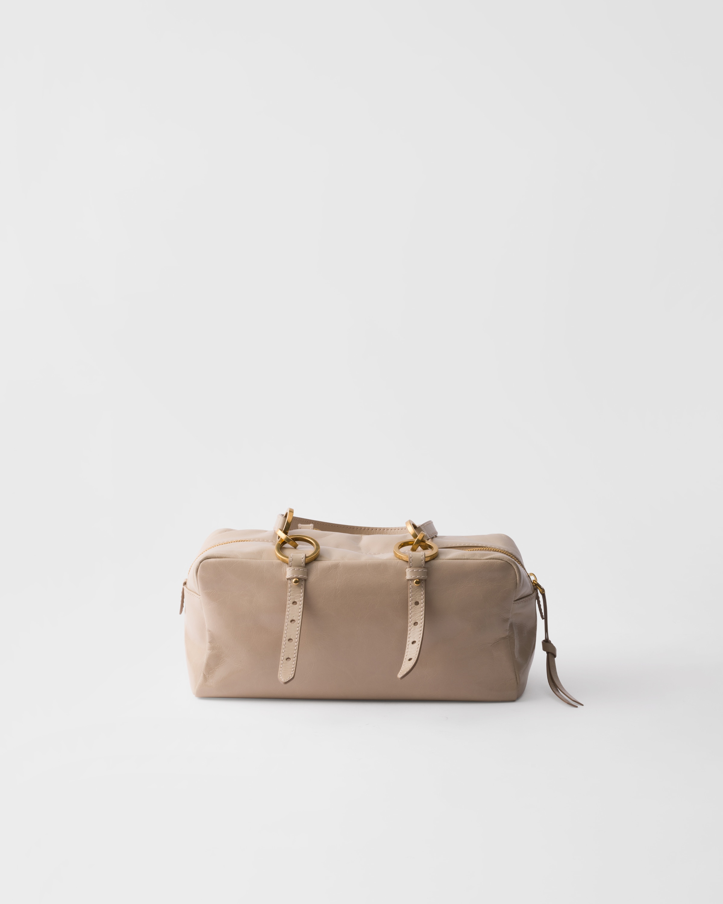 Shop Prada Dangle Medium Leather Top-handle Bag In Powder Pink