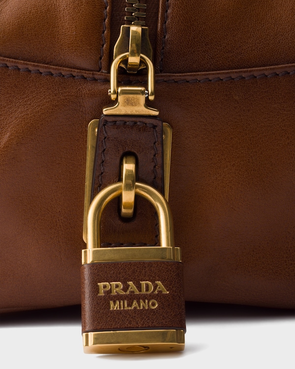 Prada Bowling medium top-handle leather bag - Cognac Prada Bowling medium top-handle leather bag - Cognac