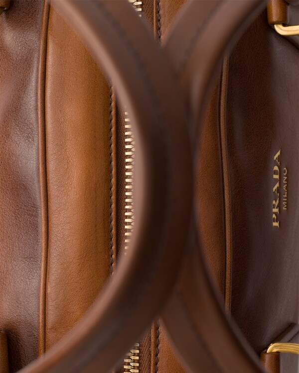 Prada Bowling medium top-handle leather bag - Cognac Prada Bowling medium top-handle leather bag - Cognac