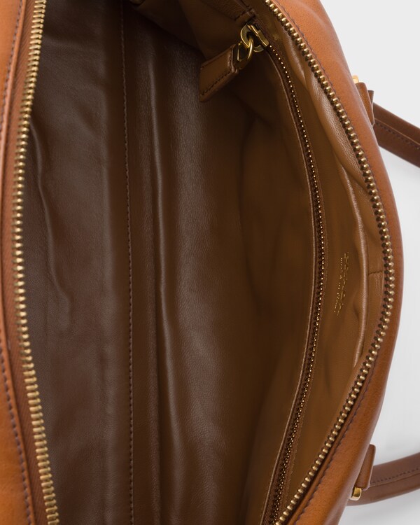 Prada Bowling medium top-handle leather bag - Cognac Prada Bowling medium top-handle leather bag - Cognac