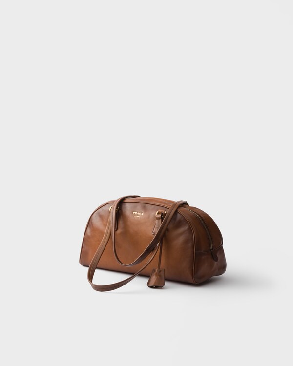 Prada Bowling medium top-handle leather bag - Cognac Prada Bowling medium top-handle leather bag - Cognac
