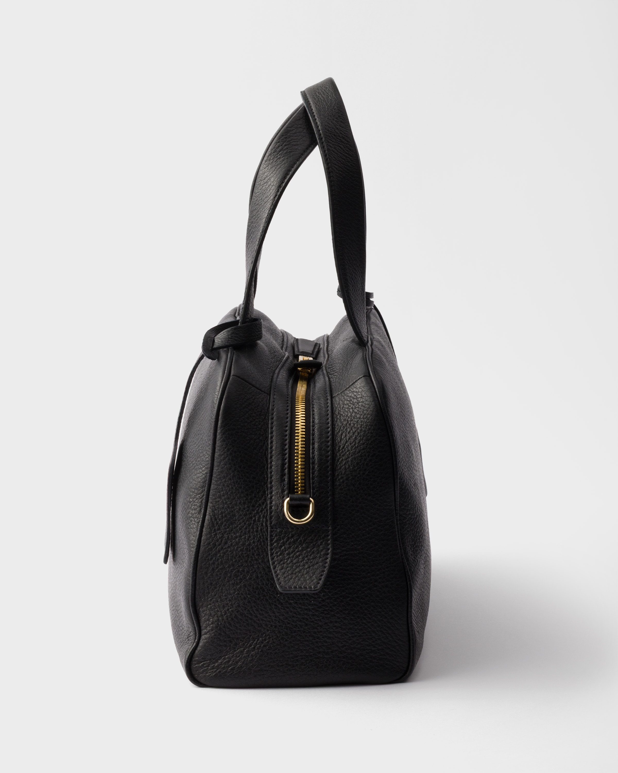 Large leather top-handle bag