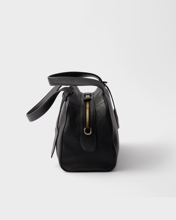 ミディアム レザー トップハンドルバッグ - ブラック ミディアム レザー トップハンドルバッグ - ブラック