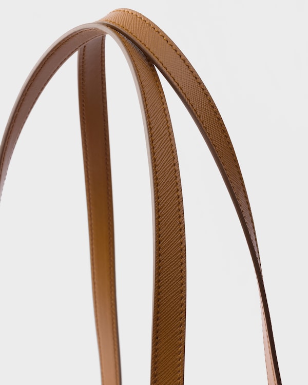 Large Re-Nylon and Saffiano leather duffel bag - Brandy Large Re-Nylon and Saffiano leather duffel bag - Brandy