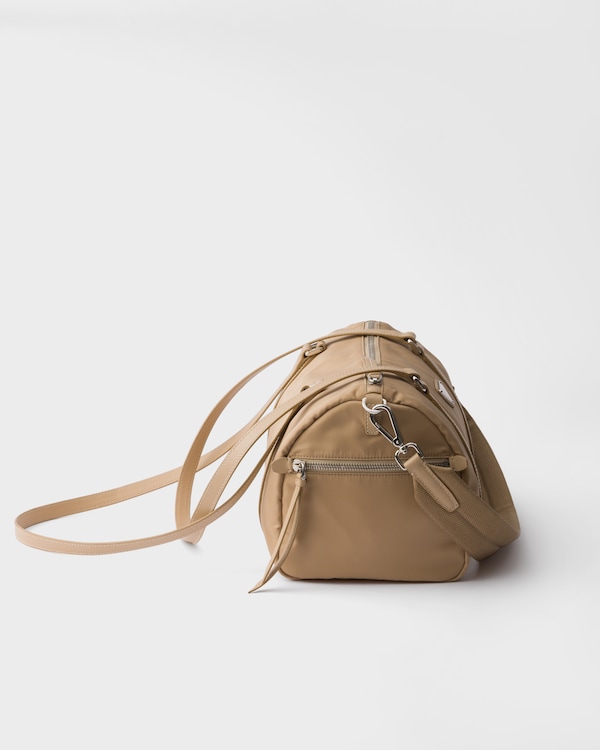 라지 리나일론 및 사피아노 가죽 더플 백 - 카멜 1 라지 리나일론 및 사피아노 가죽 더플 백 - 카멜 1