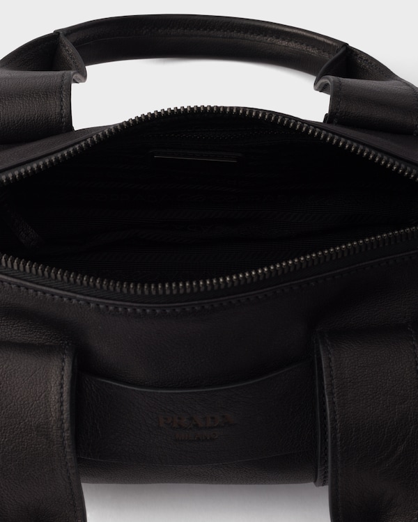 미디엄 가죽 탑 핸들 백 - 블랙 미디엄 가죽 탑 핸들 백 - 블랙