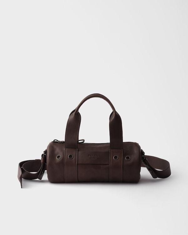 Prada Route medium leather top-handle bag - Coffee Prada Route medium leather top-handle bag - Coffee