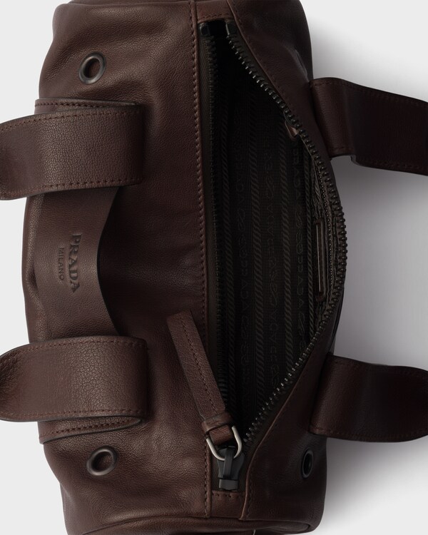 Prada Route medium leather top-handle bag - Coffee Prada Route medium leather top-handle bag - Coffee