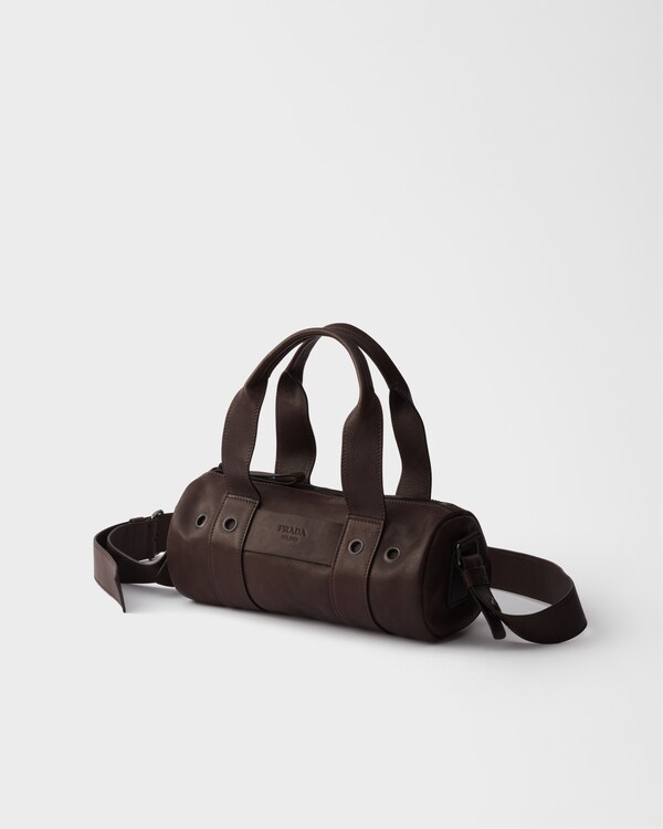 Prada Route medium leather top-handle bag - Coffee Prada Route medium leather top-handle bag - Coffee