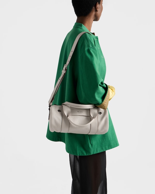 Prada Route large leather top-handle bag - Chalk White Prada Route large leather top-handle bag - Chalk White