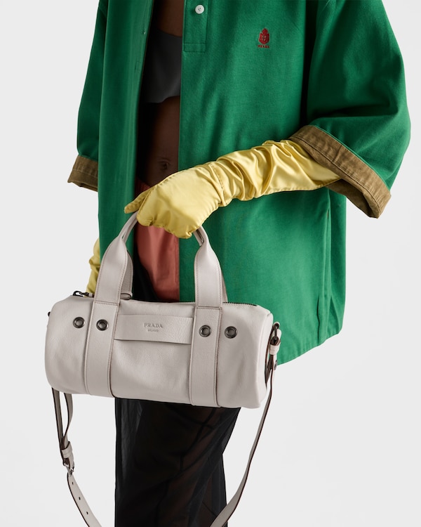 Prada Route large leather top-handle bag - Chalk White Prada Route large leather top-handle bag - Chalk White