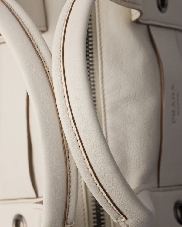 Prada Route large leather top-handle bag - Chalk White Prada Route large leather top-handle bag - Chalk White
