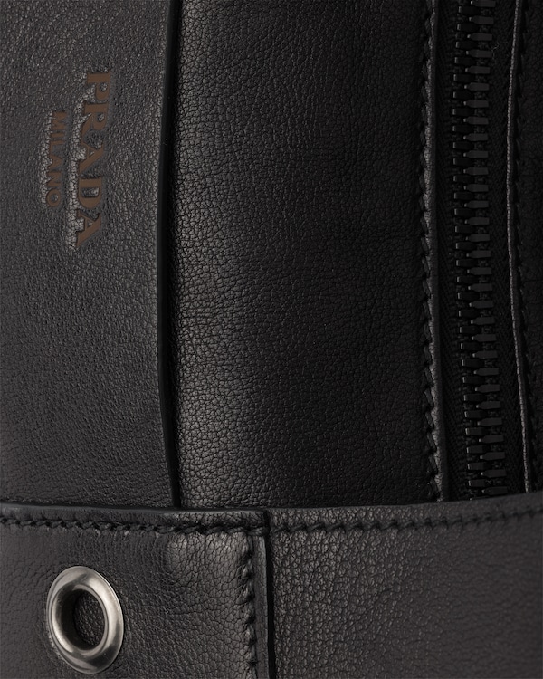 Large leather top-handle bag - Black Large leather top-handle bag - Black