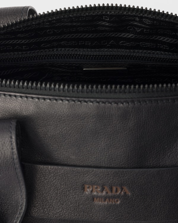 Large leather top-handle bag - Black Large leather top-handle bag - Black