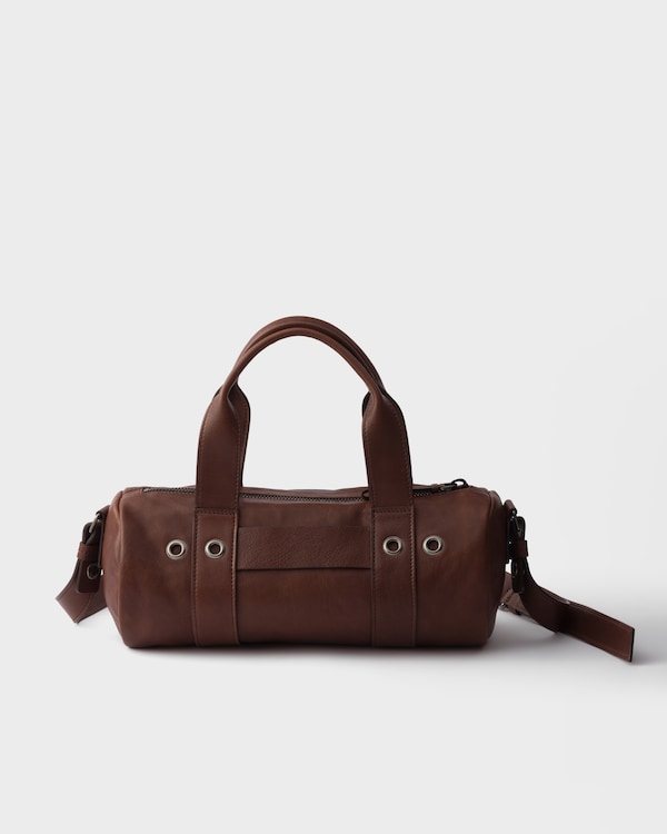 Prada Route large leather top-handle bag - Cocoa Brown Prada Route large leather top-handle bag - Cocoa Brown